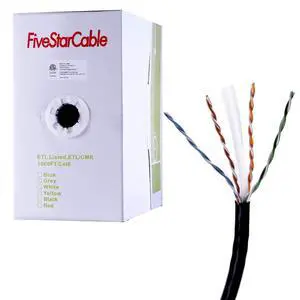Cat6 CMR 1000 Ft 23AWG Riser Rated Solid Bare Copper Cable 4 Twisted Pair UTP Bulk Ethernet Router Network POE Security Camera Cable LAN Cable PVC Black Cat6 CMR 1000 Ft 23AWG Riser Rated Solid Bare Copper Cable 4 Twisted Pair UTP Bulk Ethernet Router Network POE Security Camera Cable LAN Cable PVC Black