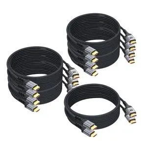 8K HDMI Cable 6FT 10-Pack, 48Gbps High Speed Braided HDMI 2.1 CL3 Rated Cord for Smart Monitor with Streaming TV, 4K@120Hz/144Hz 8K@60Hz, HDR10, DTS:X,eARC/ARC for PC Laptop, Monitor, HDTV,Soundbar 8K HDMI Cable 6FT 10-Pack, 48Gbps High Speed Braided HDMI 2.1 CL3 Rated Cord for Smart Monitor with Streaming TV, 4K@120Hz/144Hz 8K@60Hz, HDR10, DTS:X,eARC/ARC for PC Laptop, Monitor, HDTV,Soundbar