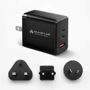 M.A.D LAB GaN USB C Charger Block, 65W Fast Charging 3-Port Type C Charger, PD & QC 3.0, Compact Travel-Friendly, for iPhone, Android, MacBook, Tablet, Laptops, and More (Travel Adapters, No Cable) M.A.D LAB GaN USB C Charger Block, 65W Fast Charging 3-Port Type C Charger, PD & QC 3.0, Compact Travel-Friendly, for iPhone, Android, MacBook, Tablet, Laptops, and More (Travel Adapters, No Cable)