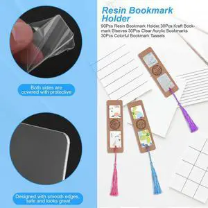 90Pcs Resin Bookmark Holder,30Pcs Kraft Bookmark Sleeves 30Pcs Clear Acrylic Bookmarks 30Pcs Colorful Bookmark Tassels 90Pcs Resin Bookmark Holder,30Pcs Kraft Bookmark Sleeves 30Pcs Clear Acrylic Bookmarks 30Pcs Colorful Bookmark Tassels