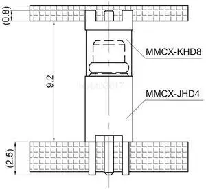 9.2Mm board pitch MMCX-JHD4 and MMCX-KHD8 mating solution PCB panel connector 9.2Mm board pitch MMCX-JHD4 and MMCX-KHD8 mating solution PCB panel connector