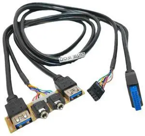 6.8cm Computer Chassis Motherboard Extension Front Panel Cable 19P 9Pin To 2-Port USB 3.0 HD Audio 3.5mm Mic Speaker Socket Cord 6.8cm Computer Chassis Motherboard Extension Front Panel Cable 19P 9Pin To 2-Port USB 3.0 HD Audio 3.5mm Mic Speaker Socket Cord
