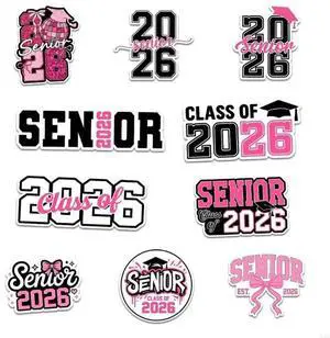 10PCS Senior 2026 Graduation Stickers Permanent PVC Decals For Scrapbooks School Supplies Gift College Class Of 2026 10PCS Senior 2026 Graduation Stickers Permanent PVC Decals For Scrapbooks School Supplies Gift College Class Of 2026