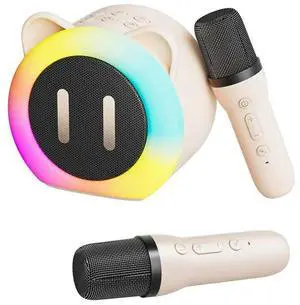 Home Karaoke Bluetooth Speaker Audio With 2 Microphones Cute Design Ideal For Kids Gift Singing Home Karaoke Bluetooth Speaker Audio With 2 Microphones Cute Design Ideal For Kids Gift Singing