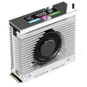 S50 M.2 2280 Solid State Drive Cooler With ligent Temperature Control PWM Turbine Fan IPS Color Screen MCU Silver S50 M.2 2280 Solid State Drive Cooler With ligent Temperature Control PWM Turbine Fan IPS Color Screen MCU Silver