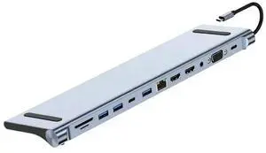 USB C Hub 12 In 1 USB C Adapter With 4K -Compatible VGA USB-C Thunderbolt 3 Gigabit Ethernet Audio SD/TF For USB C Hub 12 In 1 USB C Adapter With 4K -Compatible VGA USB-C Thunderbolt 3 Gigabit Ethernet Audio SD/TF For