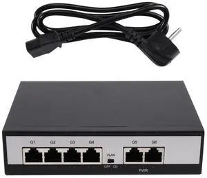 Active For IP Camera, NVR, Surveillance, CCTV, POE Camera 6 Port 1000M 1000Mbps Powered Ethernet Network Switch 52W EU-PLUG Active For IP Camera, NVR, Surveillance, CCTV, POE Camera 6 Port 1000M 1000Mbps Powered Ethernet Network Switch 52W EU-PLUG