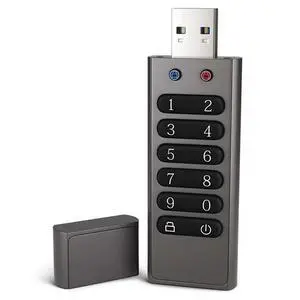 Secure USB Drive, 64GB Encrypted USB Flash Drive Hardware Password Memory Stick With Keypad U Disk Flash Secure USB Drive, 64GB Encrypted USB Flash Drive Hardware Password Memory Stick With Keypad U Disk Flash