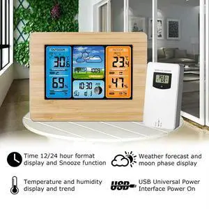 Digital Weather Station Hygrometer With Outdoor Sensor Color Screen Weather Forecast Clock Digital Weather Station Hygrometer With Outdoor Sensor Color Screen Weather Forecast Clock