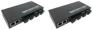 2X 1000M Optic Media Converter 4 SC To 3 RJ45 Gigabit Fiber Optical 2A&2B Ports 1310Nm/1550Nm Switch EU Plug 2X 1000M Optic Media Converter 4 SC To 3 RJ45 Gigabit Fiber Optical 2A&2B Ports 1310Nm/1550Nm Switch EU Plug