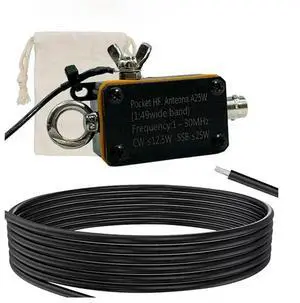 A25 Pocket Antenna 1-30Mhz Shortwave High-Frequency Broadband Antenna Terminal-Fed Half-Wave Antenna A25 Pocket Antenna 1-30Mhz Shortwave High-Frequency Broadband Antenna Terminal-Fed Half-Wave Antenna