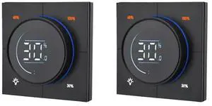 2X Infinite Knob Dimmer Regulator Zigbee 3.0 PC Panel Wall Light Switch 150-300W AC 110-240V Digital LCD Yandex(Black) 2X Infinite Knob Dimmer Regulator Zigbee 3.0 PC Panel Wall Light Switch 150-300W AC 110-240V Digital LCD Yandex(Black)