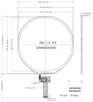For DIY Projects Compatible 7 Inch LCD Screen TFT Circular Display 1080X1080 Resolution MIPI Interface RGB Color For DIY Projects Compatible 7 Inch LCD Screen TFT Circular Display 1080X1080 Resolution MIPI Interface RGB Color