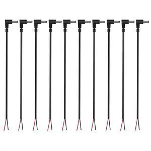 (10 Pack) Replacement 3.5mm x 1.35mm 90 Degree Right Angle DC Power Male Plug Jack to Bare Wire Open End Pigtail Power (10 Pack) Replacement 3.5mm x 1.35mm 90 Degree Right Angle DC Power Male Plug Jack to Bare Wire Open End Pigtail Power