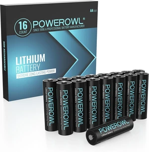POWEROWL Lithium Batteries AA 16 Pack, High Capacity 1.5V Double A Battery for Blink Camera, High-Tech Devices, Non-Rechargeable POWEROWL Lithium Batteries AA 16 Pack, High Capacity 1.5V Double A Battery for Blink Camera, High-Tech Devices, Non-Rechargeable