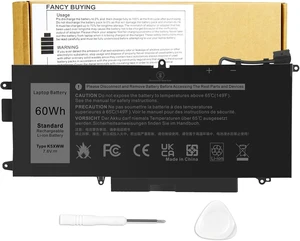 Fancy Buying K5XWW Laptop Battery for Dell Latitude 7389 7390 2-in-1 Latitude 12 5000 5289 2-in-1, fits E5289 L3180 Series P29S001 P29S002 451-BBZC 725KY 71TG4 N18GG 6CYH6 CFX97 Fancy Buying K5XWW Laptop Battery for Dell Latitude 7389 7390 2-in-1 Latitude 12 5000 5289 2-in-1, fits E5289 L3180 Series P29S001 P29S002 451-BBZC 725KY 71TG4 N18GG 6CYH6 CFX97