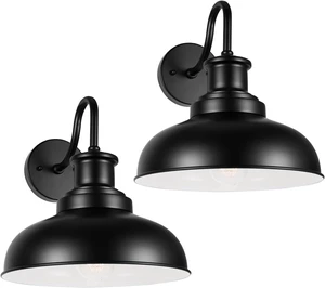 Outdoor Barn Lights Outdoor Wall Sconces Farmhouse Exterior Wall Mount Light Vintage Outside Wall Lighting Fixture Industrial Black White Lanterns for Porch, Entryway, Garage, 2 Pack Outdoor Barn Lights Outdoor Wall Sconces Farmhouse Exterior Wall Mount Light Vintage Outside Wall Lighting Fixture Industrial Black White Lanterns for Porch, Entryway, Garage, 2 Pack