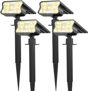 HGGH Solar Lights Outdoor Waterproof IP67, 60 LED 3 Lighting Modes Solar Spot Lights Outdoor for Yard Garden Pathway Landscape, Auto On/Off, Function 2 in 1(Warm White, 4 Pack) HGGH Solar Lights Outdoor Waterproof IP67, 60 LED 3 Lighting Modes Solar Spot Lights Outdoor for Yard Garden Pathway Landscape, Auto On/Off, Function 2 in 1(Warm White, 4 Pack)