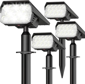 Solar Lights Outdoor Waterproof IP65, 56 LED 3 Lighting Modes Solar Spot Lights Outdoor, Solar Powered Landscape Lighting for Yard Pathway Garden, 4 Pack (Cool White) Solar Lights Outdoor Waterproof IP65, 56 LED 3 Lighting Modes Solar Spot Lights Outdoor, Solar Powered Landscape Lighting for Yard Pathway Garden, 4 Pack (Cool White)
