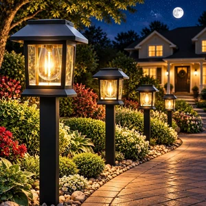 Benany Solar Pathway Lights, 12 Pack Outdoor Landscape Lighting, Black Benany Solar Pathway Lights, 12 Pack Outdoor Landscape Lighting, Black