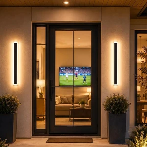 23.6" Outdoor Wall Lights, 2-Pack Remote Dimmable Sconces 23.6" Outdoor Wall Lights, 2-Pack Remote Dimmable Sconces