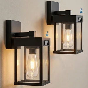Solar Wall Lanterns Outdoor with 3 Lighting Modes & Motion Sensor, 2 Pack Solar Wall Lanterns Outdoor with 3 Lighting Modes & Motion Sensor, 2 Pack