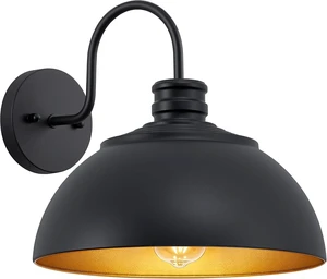 Gooseneck Barn Outdoor Light Fixture,13" Black Gold Farmhouse Porch Light Gooseneck Barn Outdoor Light Fixture,13" Black Gold Farmhouse Porch Light
