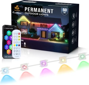 EcoNour 50 FT RGB Smart Permanent Outdoor Christmas Lights, App and Remote EcoNour 50 FT RGB Smart Permanent Outdoor Christmas Lights, App and Remote
