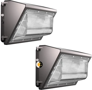 Lightdot Wall Pack LED Exterior Light, 2 Pack 250W Outside Lighting Lightdot Wall Pack LED Exterior Light, 2 Pack 250W Outside Lighting