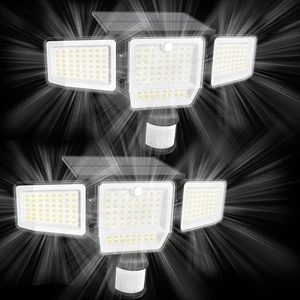 6000LM Solar Lights Outdoor, 4 Heads Motion Sensor Outdoor Lights, Solar Flood Lights for Yard House Outside Garage, IP65 Waterproof, 3 Modes, Easy Install, 2 Pack 6000LM Solar Lights Outdoor, 4 Heads Motion Sensor Outdoor Lights, Solar Flood Lights for Yard House Outside Garage, IP65 Waterproof, 3 Modes, Easy Install, 2 Pack