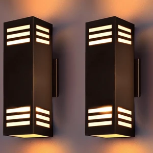 wowlite Dusk to Dawn Outdoor Wall Sconce, Oil-Rubbed Bronze Square, 2 Pack wowlite Dusk to Dawn Outdoor Wall Sconce, Oil-Rubbed Bronze Square, 2 Pack