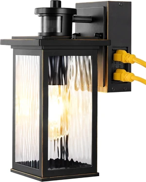 EDISHINE Outdoor Wall Lights with GFCI Outlet, Motion Sensor Dusk to Dawn EDISHINE Outdoor Wall Lights with GFCI Outlet, Motion Sensor Dusk to Dawn