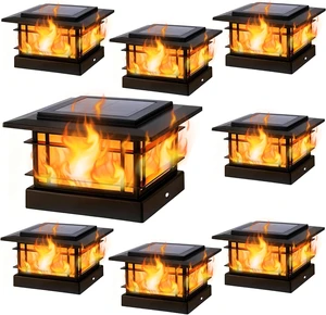 Dynaming 4x4 Solar Post Cap Lights Outdoor with Flickering Flame Light, 8 Pack Black Shell Fence Post Solar Lights Fit 4x4 Vinyl/Wooden Posts, Brightness LED Lighting Decor for Garden Deck Patio Dynaming 4x4 Solar Post Cap Lights Outdoor with Flickering Flame Light, 8 Pack Black Shell Fence Post Solar Lights Fit 4x4 Vinyl/Wooden Posts, Brightness LED Lighting Decor for Garden Deck Patio