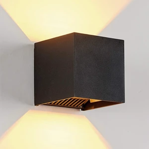 LED Aluminum Cube Square Wall Sconce Waterproof Outdoor Light Exterior Wall Lights fixtuers 20W 100-277V 2800K-3000K Not dimmable Warm Light 2LEDS Black-20W Outdoor Larger Version