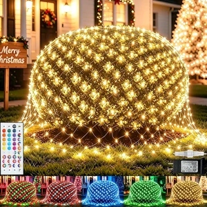 Pooqla RGB Christmas Net Lights Outdoor Mesh Lights 9.8 x 6.6ft Green Wire Pooqla RGB Christmas Net Lights Outdoor Mesh Lights 9.8 x 6.6ft Green Wire