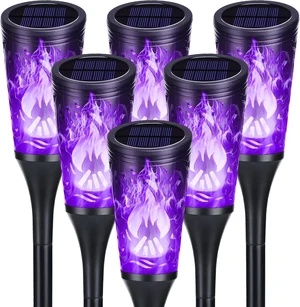 Toodour Solar Halloween Lights Outdoor, 6 Pack Solar Torch Light Waterproof