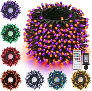 Toodour Halloween Lights RGB String Light, 131ft 350LED Orange Purple Light Toodour Halloween Lights RGB String Light, 131ft 350LED Orange Purple Light