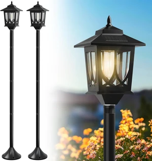 63" Solar Lamp Post Light 2 Pack, Solar Post Lights Outdoor 63" Solar Lamp Post Light 2 Pack, Solar Post Lights Outdoor