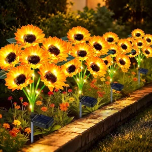 Solar Sunflower Lights Outdoor Flower Garden Stake Lights,4 Pack 24 Sunflower Waterproof Lights for Outside Party Gardening Gifts Mother's Day for Patio Yard Pathway Party Housewarming Gift Solar Sunflower Lights Outdoor Flower Garden Stake Lights,4 Pack 24 Sunflower Waterproof Lights for Outside Party Gardening Gifts Mother's Day for Patio Yard Pathway Party Housewarming Gift