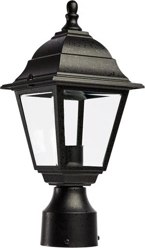 Nuvo 60/548, Outdoor Outdoor Post Lantern Light Fixture, Clear Glass, Black Nuvo 60/548, Outdoor Outdoor Post Lantern Light Fixture, Clear Glass, Black
