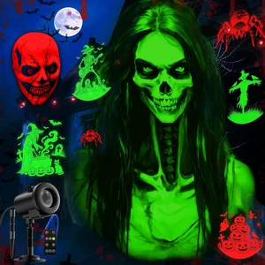 12 in 1 Halloween Projector Outdoor - 3D Dynamic Halloween Decorations,Clearer Skull/Spider/Pumpkin/Witch Cauldron HD Patterns,Holiday Lights for Window Garage Door Cover 12 in 1 Halloween Projector Outdoor - 3D Dynamic Halloween Decorations,Clearer Skull/Spider/Pumpkin/Witch Cauldron HD Patterns,Holiday Lights for Window Garage Door Cover
