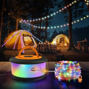 TOHETO Camping String Lights, 3 in 1 Upgraded Retractable RGB Outdoor String Lights with 19 Lighting Modes,Quick 30s Recovery, 32.8 FT Portable Tent Lights, Rechargeable Camping Lantern (Black&Orange) TOHETO Camping String Lights, 3 in 1 Upgraded Retractable RGB Outdoor String Lights with 19 Lighting Modes,Quick 30s Recovery, 32.8 FT Portable Tent Lights, Rechargeable Camping Lantern (Black&Orange)