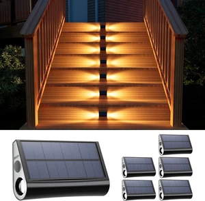 6-Pack Solar Deck Stair Lights, Waterproof, 2-Sided Warm White LED 6-Pack Solar Deck Stair Lights, Waterproof, 2-Sided Warm White LED