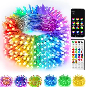 TW SHINE Smart Christmas Lights, 300 LED 98.5FT Color Changing Halloween String Lights Clear Wire with Remote & APP, Waterproof RGB Christmas Tree Light for Outdoor Indoor Decorations TW SHINE Smart Christmas Lights, 300 LED 98.5FT Color Changing Halloween String Lights Clear Wire with Remote & APP, Waterproof RGB Christmas Tree Light for Outdoor Indoor Decorations