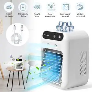 Portable Air Conditioner Rechargeable Mini AC Cooling Fan 2 Speed Spray Portable Air Conditioner Rechargeable Mini AC Cooling Fan 2 Speed Spray