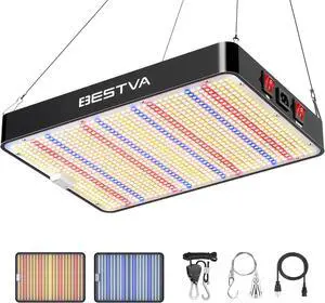 BESTVA DC2000 LED Grow Light, Full Spectrum Grow Lights for Indoor Plants with Veg & Bloom Switches, Quiet Cooling Fan, for Seedling Veg Bloom All Growth Stages BESTVA DC2000 LED Grow Light, Full Spectrum Grow Lights for Indoor Plants with Veg & Bloom Switches, Quiet Cooling Fan, for Seedling Veg Bloom All Growth Stages