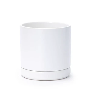 D'vine Dev 6.5 Inch Ceramic Planter Pot, White, 94-O-C-1