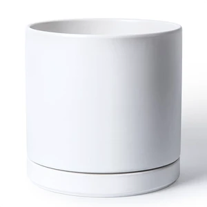D'vine Dev 12 Inch Ceramic Planter Pot, White, 94-O-F-1 D'vine Dev 12 Inch Ceramic Planter Pot, White, 94-O-F-1