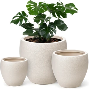 14.5/12/9.6 Inch Large Plastic Flower Pots with Drainage (3 Pcs) 14.5/12/9.6 Inch Large Plastic Flower Pots with Drainage (3 Pcs)