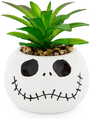Toynk Disney The Nightmare Before Christmas Jack Skellington 3-Inch Ceramic Mini Planter with Artificial Succulent | Small Flower Pot, Faux Indoor Plants for Desk Shelf, Home Decor Trinket Tray Toynk Disney The Nightmare Before Christmas Jack Skellington 3-Inch Ceramic Mini Planter with Artificial Succulent | Small Flower Pot, Faux Indoor Plants for Desk Shelf, Home Decor Trinket Tray